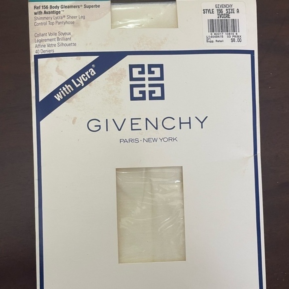Vintage Givenchy Body Gleamers Pantyhose Stockings Ivory size A